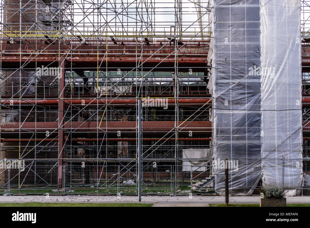 Costruzione ponteggio piano di riabilitazione Foto Stock