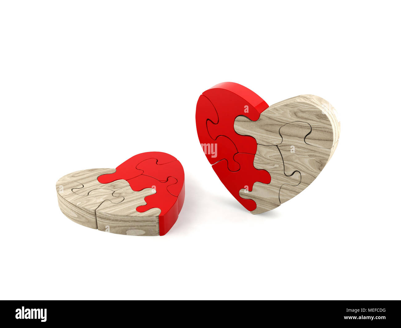 Cuore puzzle isolato Foto Stock