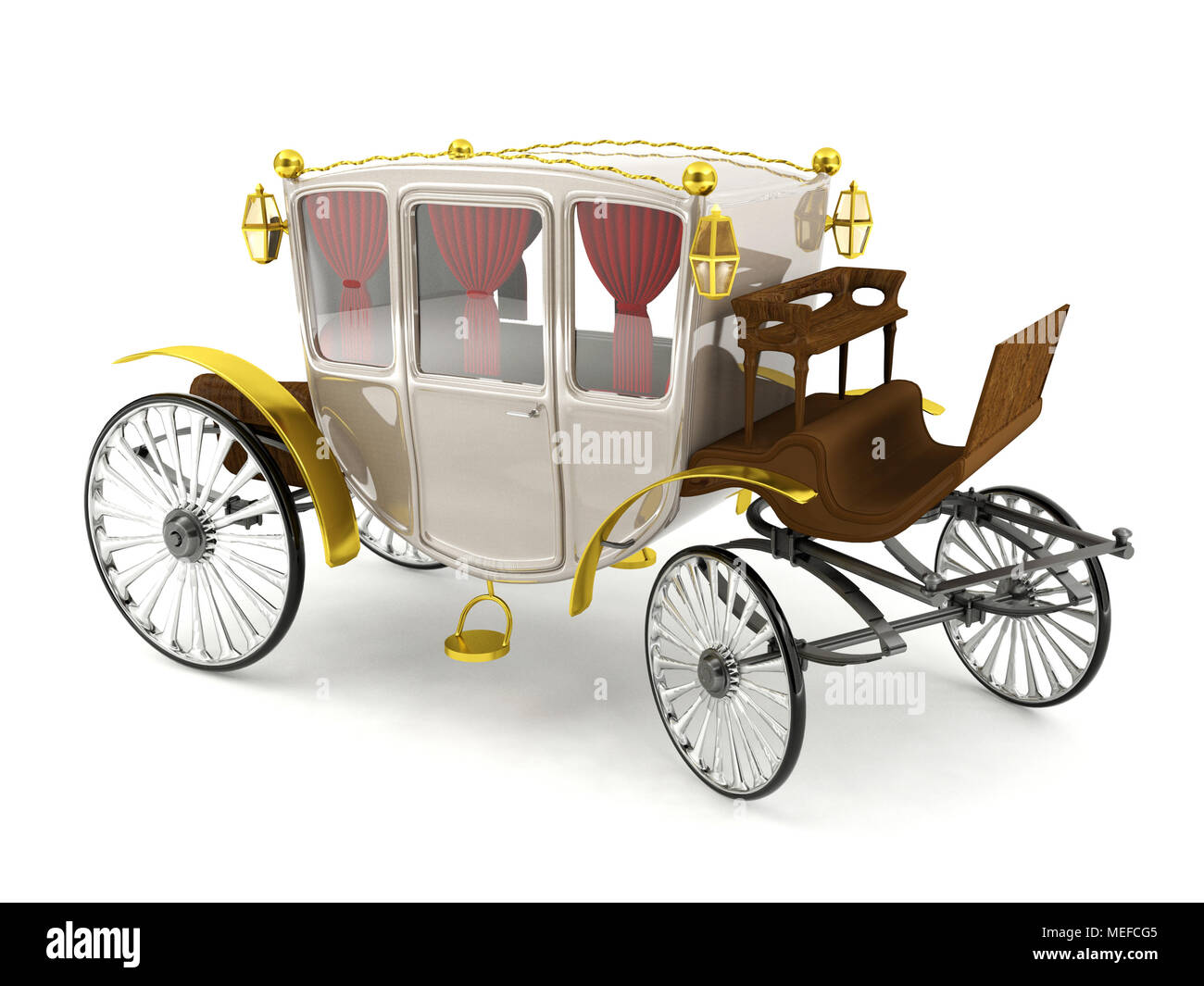 Lussuosa carrozza isolati su sfondo bianco Foto Stock