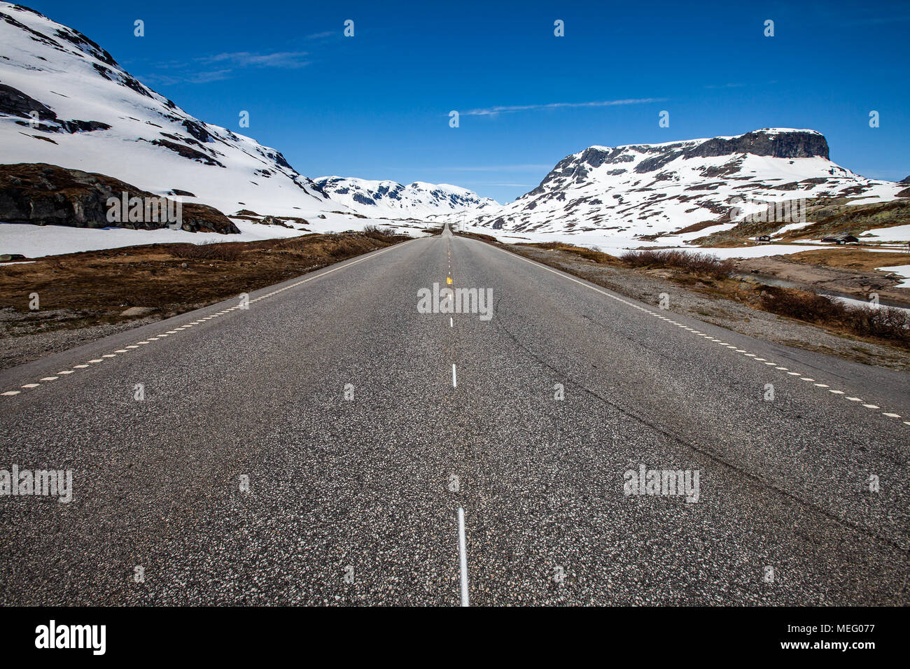 Strada di Montagna in Norvegia. Foto Stock