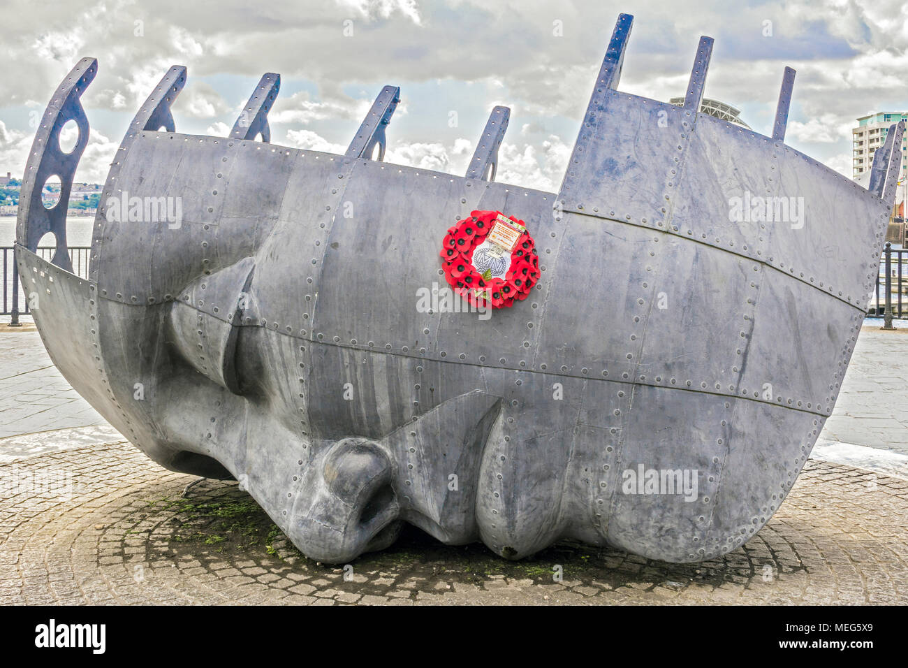 I marittimi mercantili War Memorial Glamorgan Cardiff Regno Unito Foto Stock