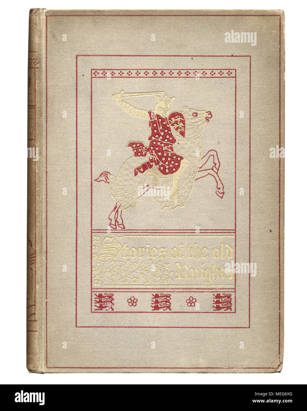 Libro antico coperchio, storie dei vecchi cavalieri Foto Stock