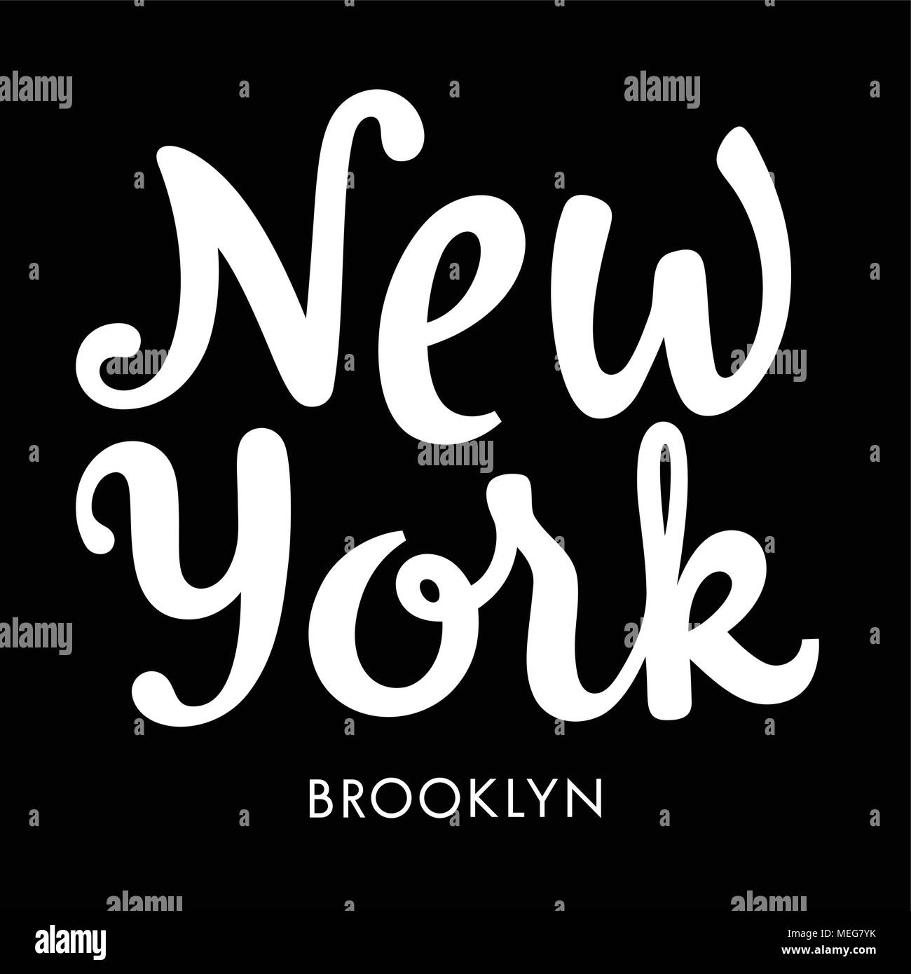 New York City Brooklyn tipografia / t-shirt graphic design / vettori / grafica tee Illustrazione Vettoriale