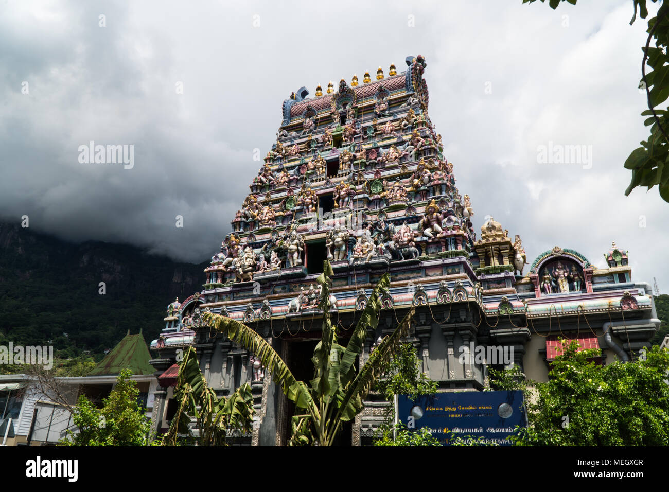 Seychelles - il tempio indiano di Victoria City Foto Stock