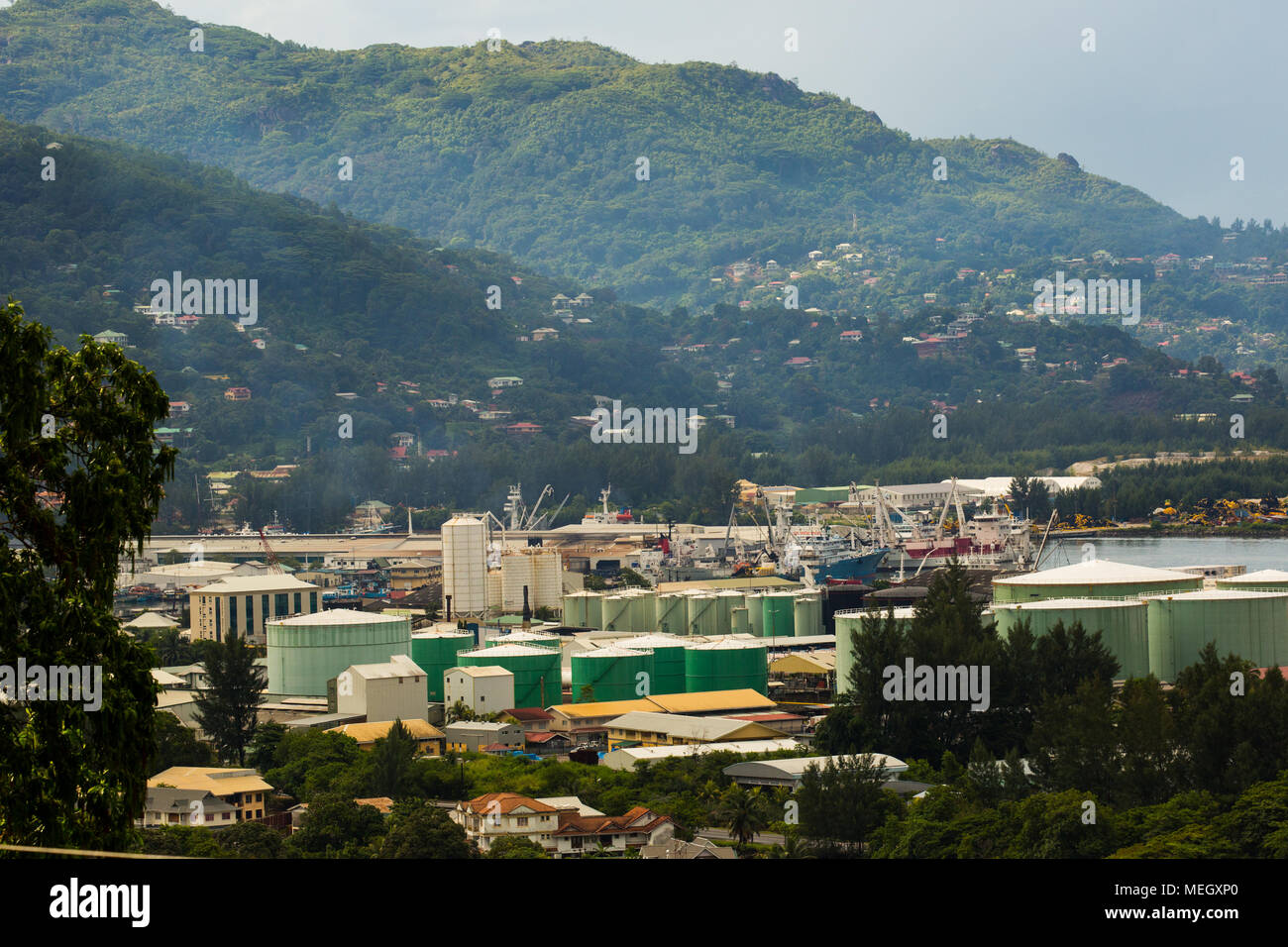 Seychelles- Victoria, la città capitale, Isola di Mahe Foto Stock
