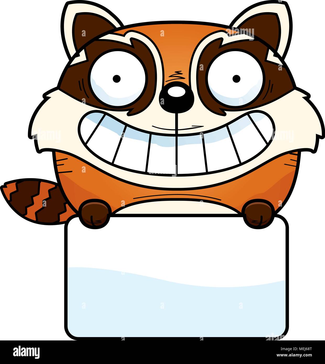 Un cartoon illustrazione di un panda rosso con un segno bianco. Illustrazione Vettoriale