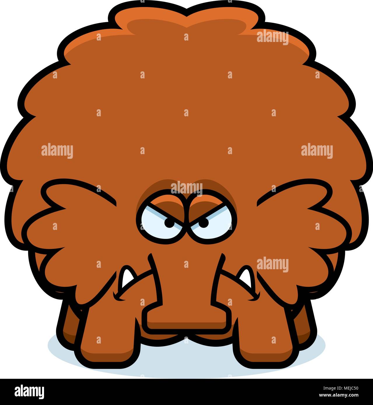 Un cartoon illustrazione di un mammut lanosi cercando arrabbiato. Illustrazione Vettoriale