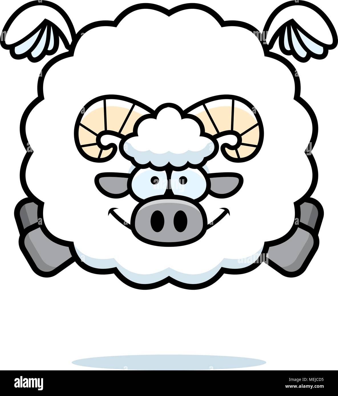 Un cartoon illustrazione di una ram battenti. Illustrazione Vettoriale