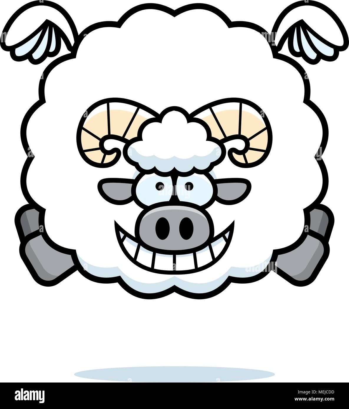 Un cartoon illustrazione di una ram battenti. Illustrazione Vettoriale