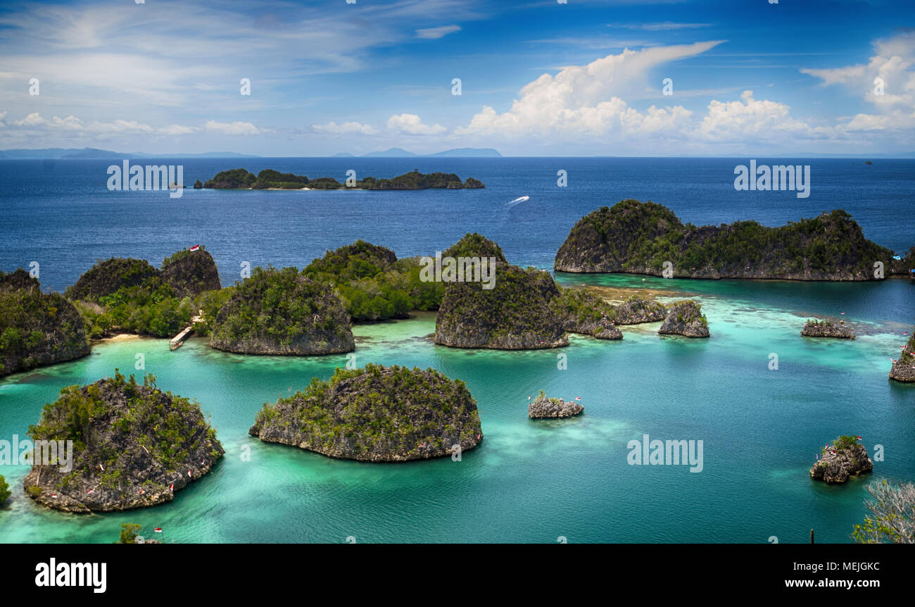 Isole Pianemo a Raja Ampat arcipelago (Indonesia) Foto Stock