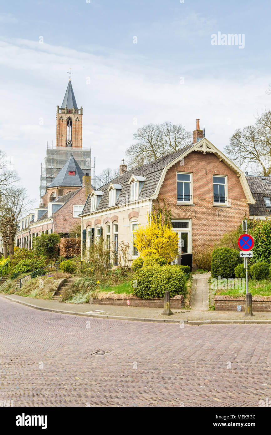 Streetview tradizionale villaggio olandese Foto Stock