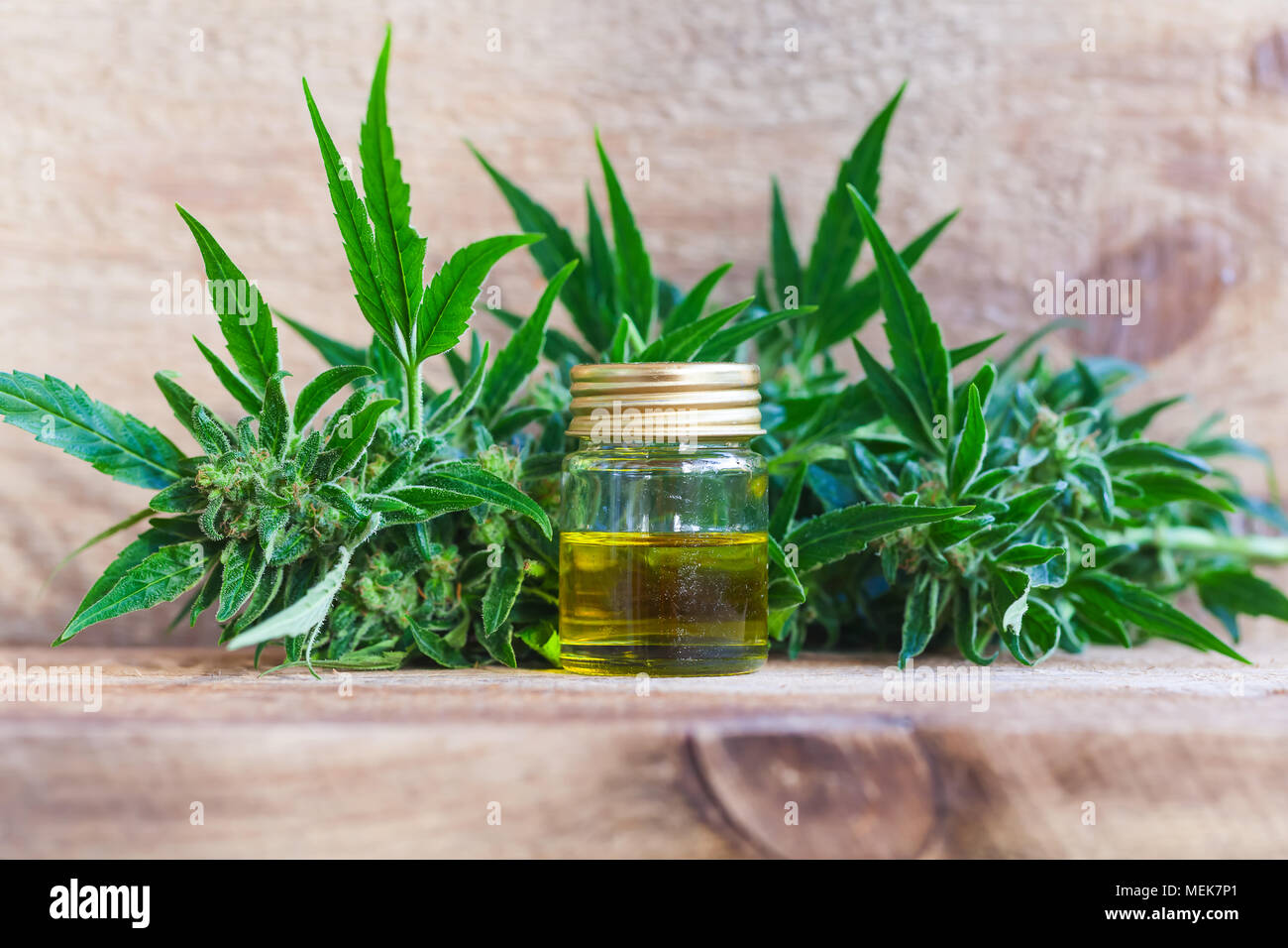 La cannabis medica cbd di olio di canapa Foto Stock