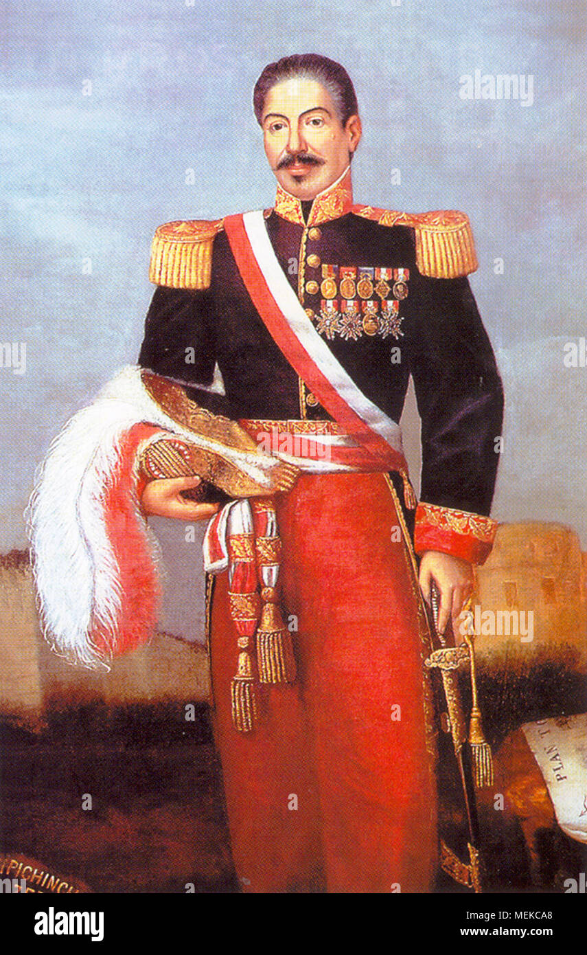Miguel de San Román Meza (1802 - 1863) è servito come il venticinquesimo presidente del Perù per un breve periodo tra il 1862 e il 1863. Foto Stock
