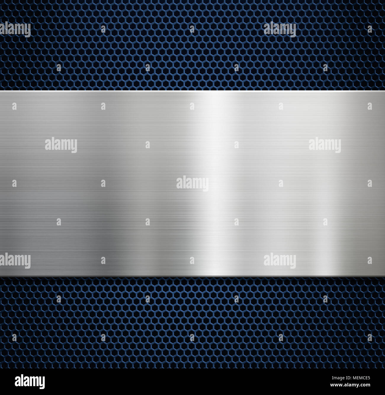 Sfondo di metallo con alluminio spazzolato pannello 3d illustrazione Foto Stock