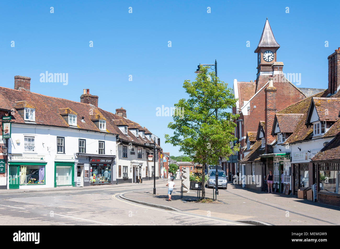 High Street, Fordingbridge, Hampshire, Inghilterra, Regno Unito Foto Stock