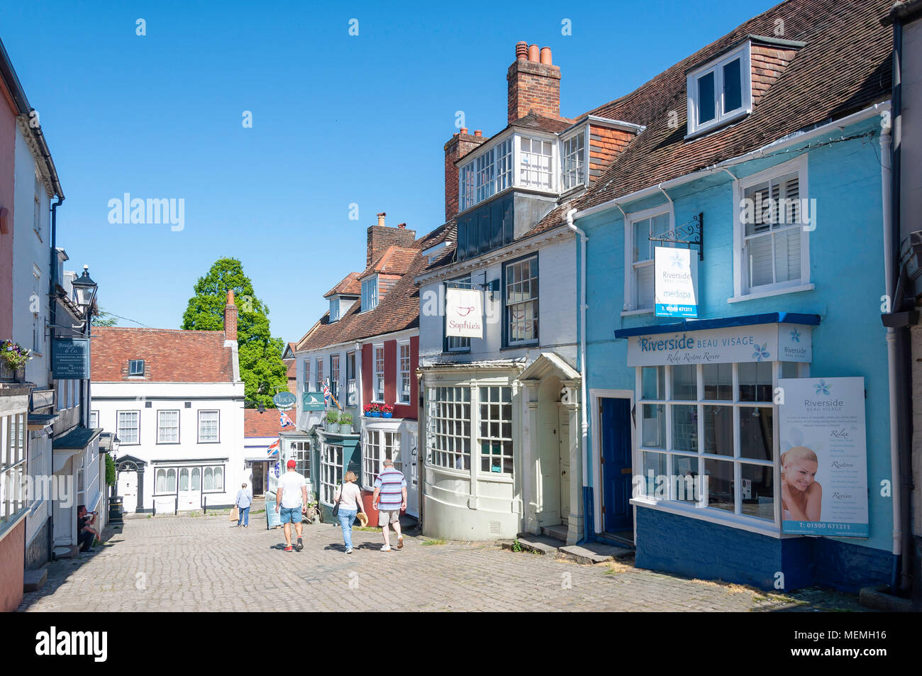 Quay Hill, Lymington, Hampshire, Inghilterra, Regno Unito Foto Stock