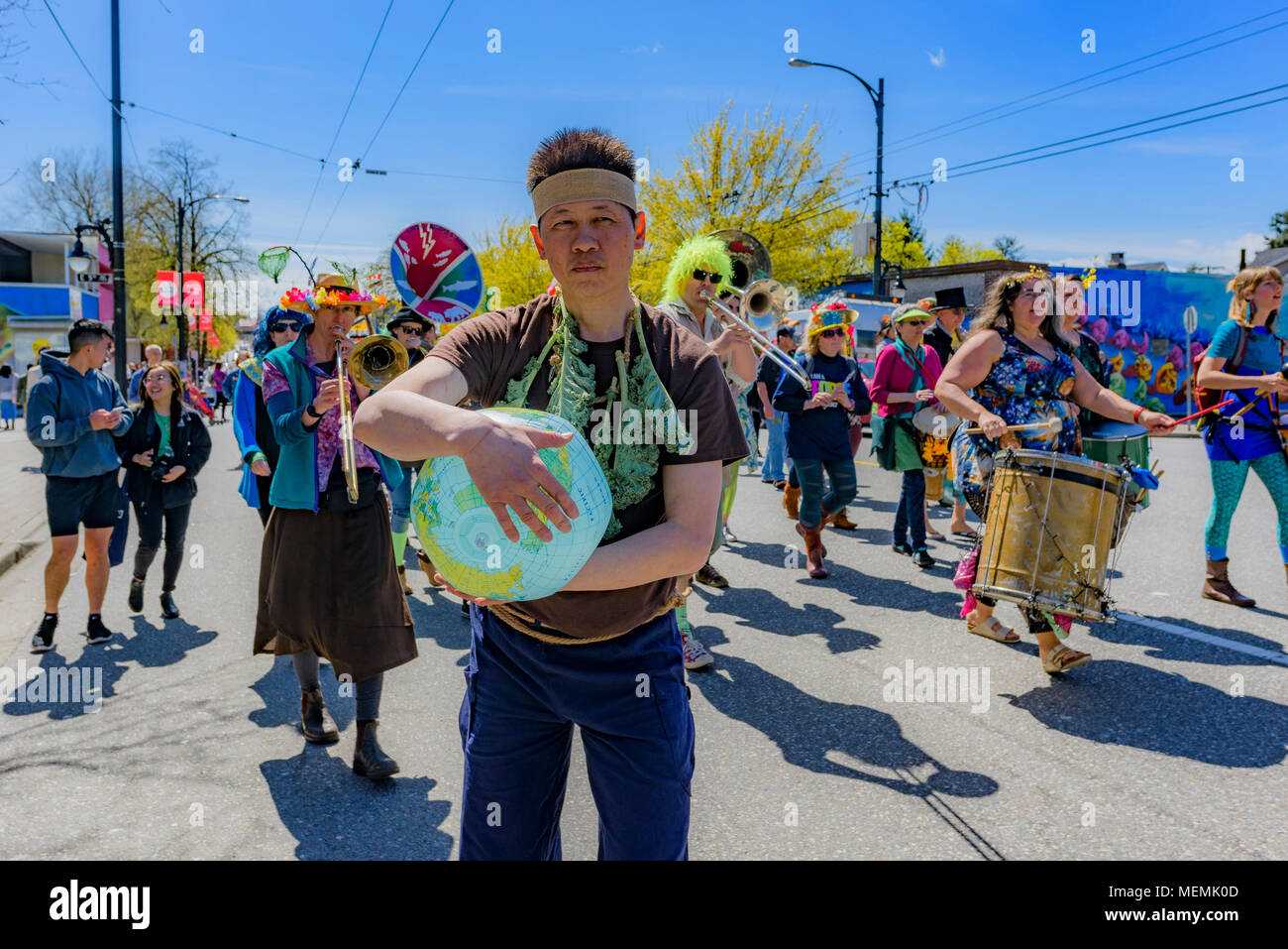 2018 Earth Day parade, Vancouver, British Columbia, Canada. Foto Stock