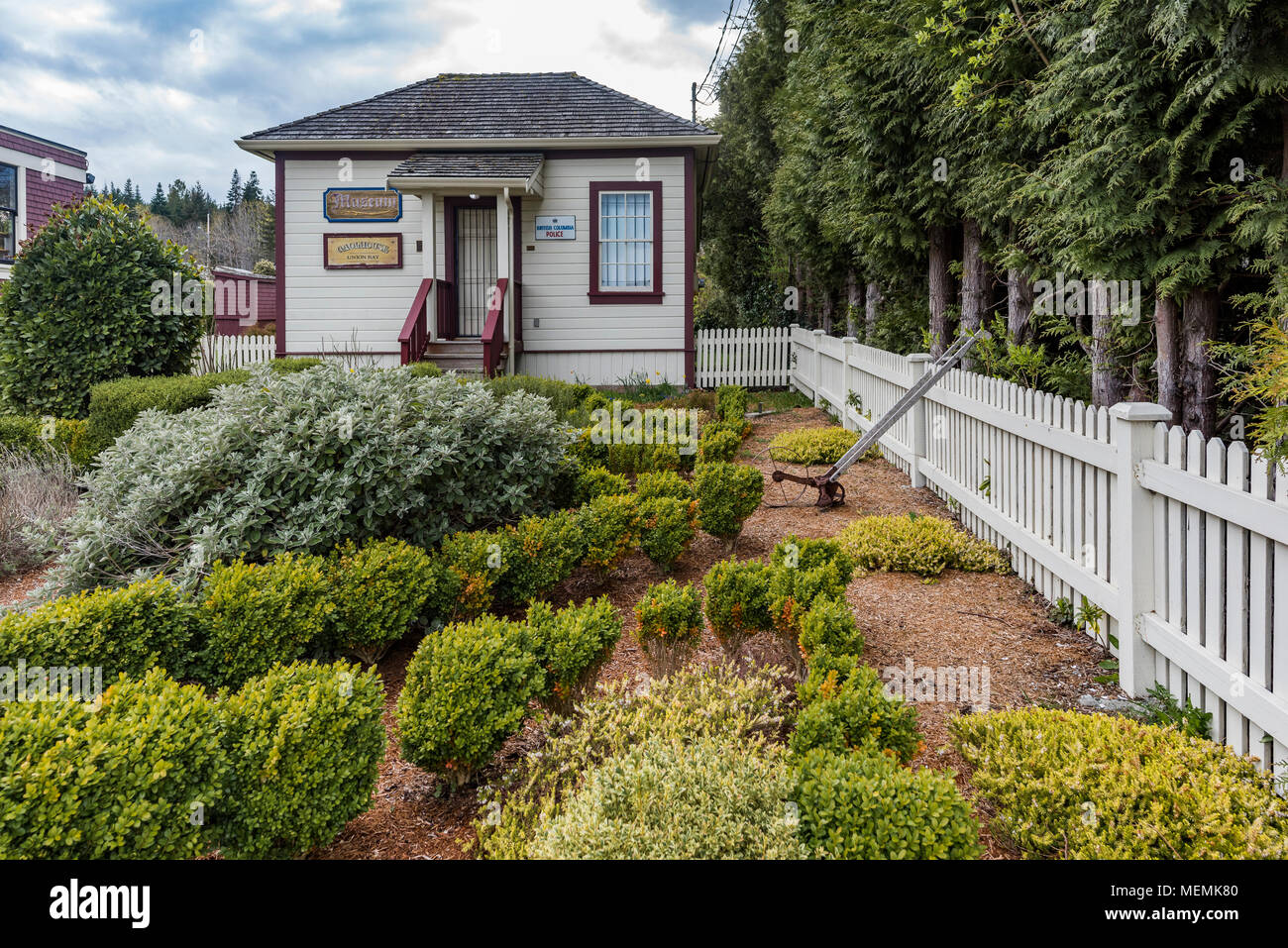 Unione Bay Jailhouse, Union Bay, British Columbia, Canada. Foto Stock