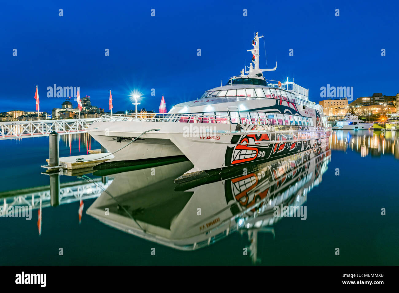 V2V Imperatrice, da Vancouver a Victoria per i passeggeri dei traghetti nel porto, porto interno, Victoria, British Columbia, Canada, Foto Stock