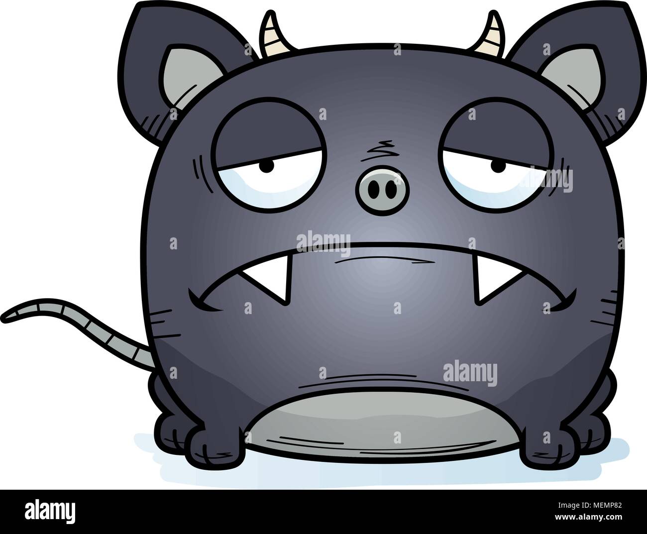Un cartoon illustrazione di un po' di chupacabra con un espressione triste. Illustrazione Vettoriale