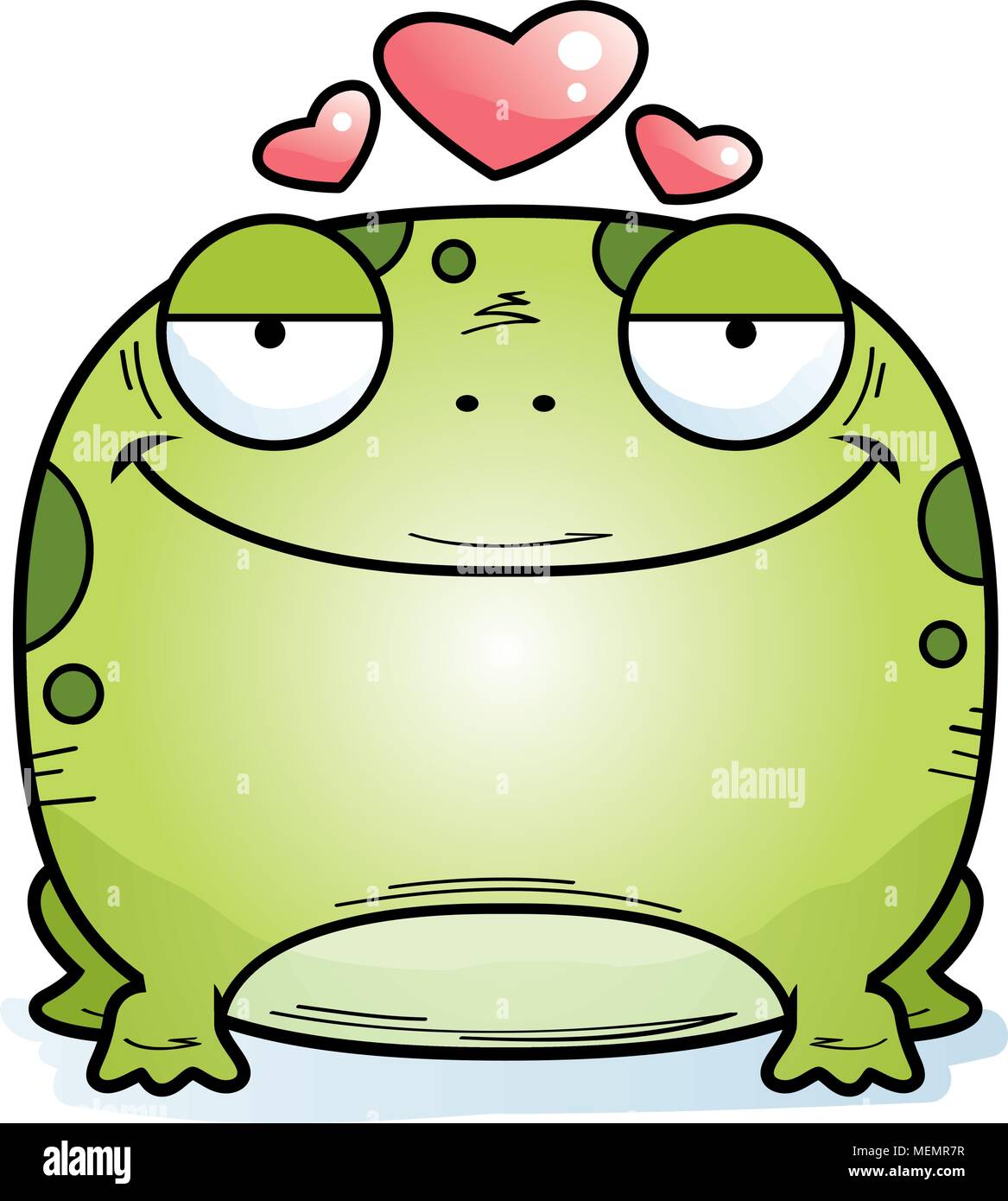 Un cartoon illustrazione di una rana nell'amore. Illustrazione Vettoriale