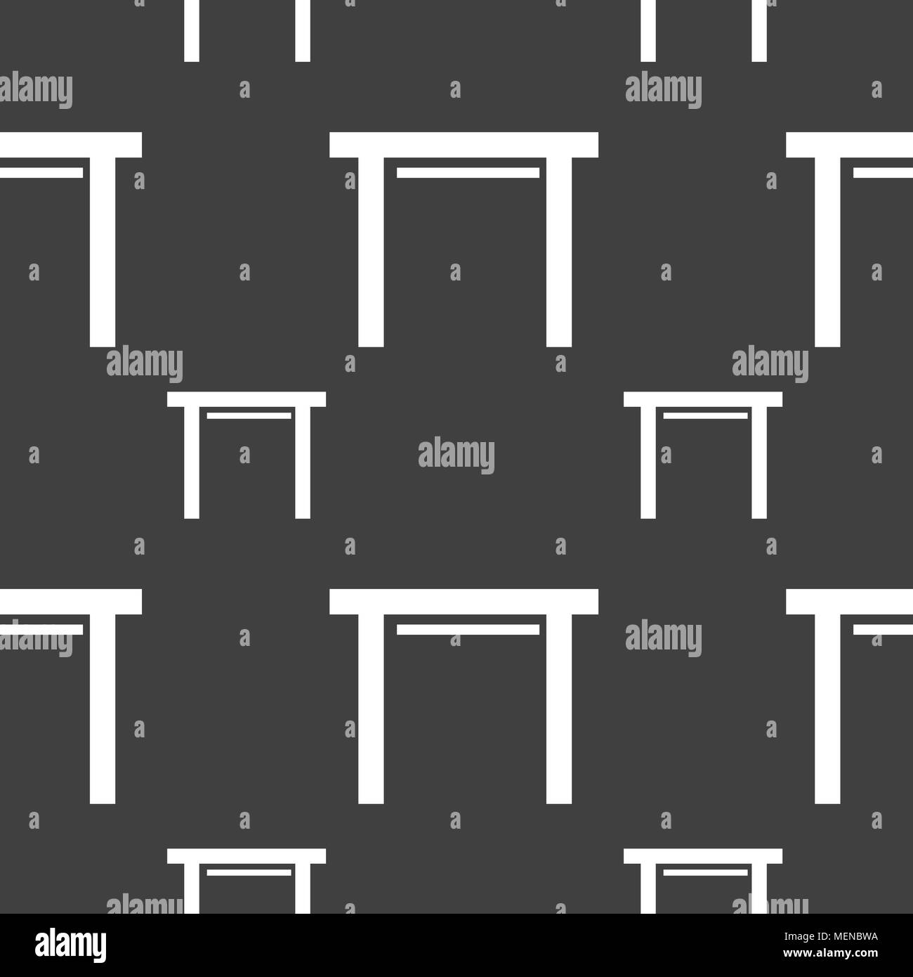 Sgabello icona sedile segno. Seamless pattern su uno sfondo grigio. Illustrazione Vettoriale Illustrazione Vettoriale