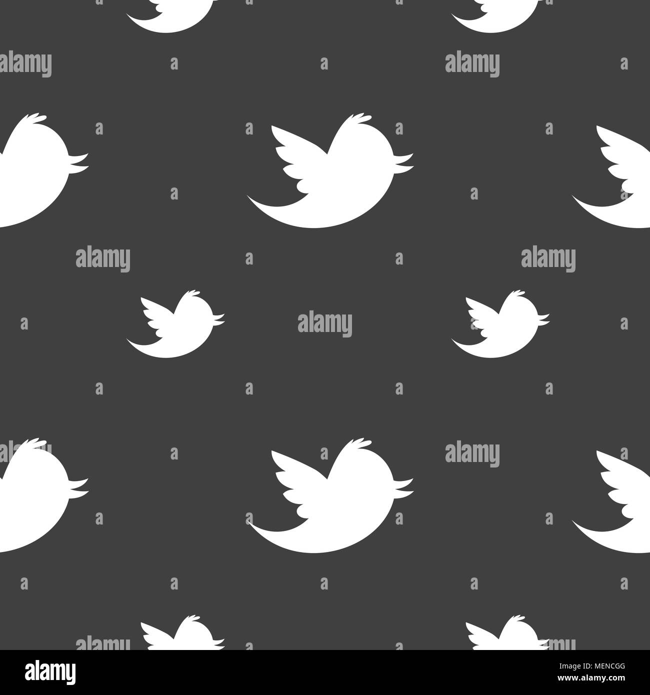Social media, messaggi twitter retweet icona segno. Seamless pattern su uno sfondo grigio. Illustrazione Vettoriale Illustrazione Vettoriale