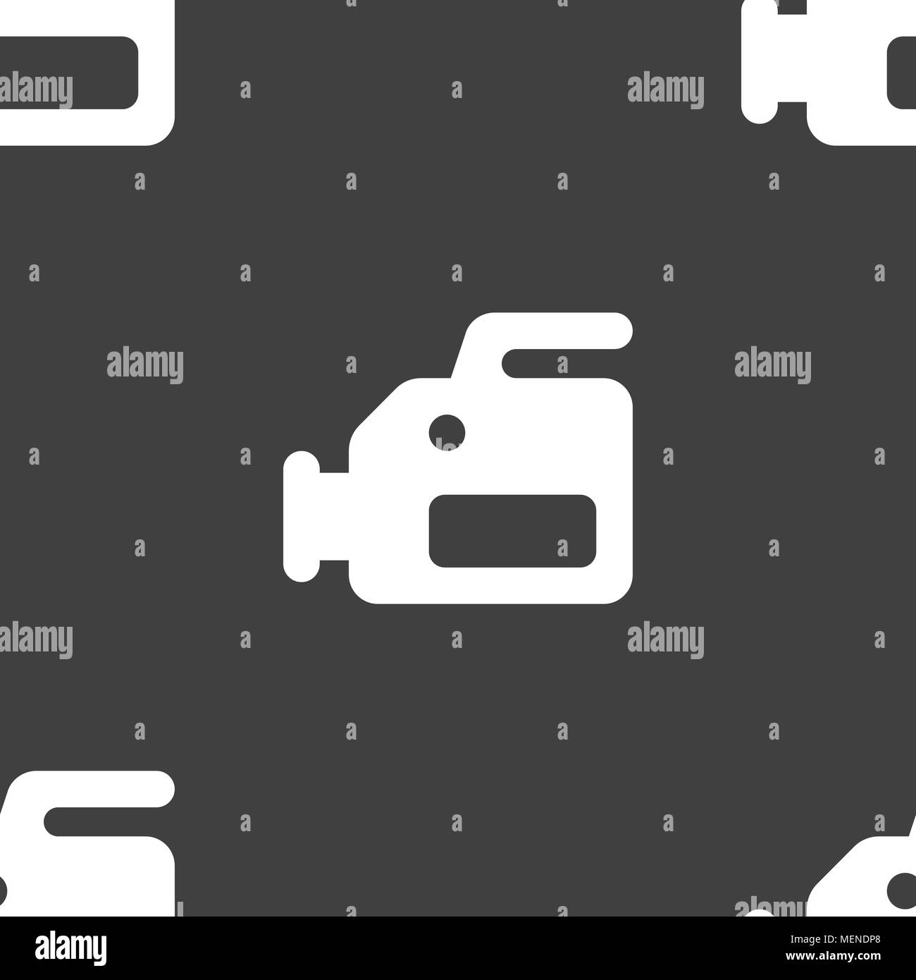 Icona videocamera segno. Seamless pattern su uno sfondo grigio. Illustrazione Vettoriale Illustrazione Vettoriale