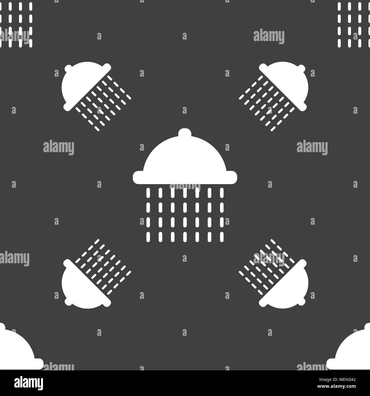 Icona doccia segno. Seamless pattern su uno sfondo grigio. Illustrazione Vettoriale Illustrazione Vettoriale