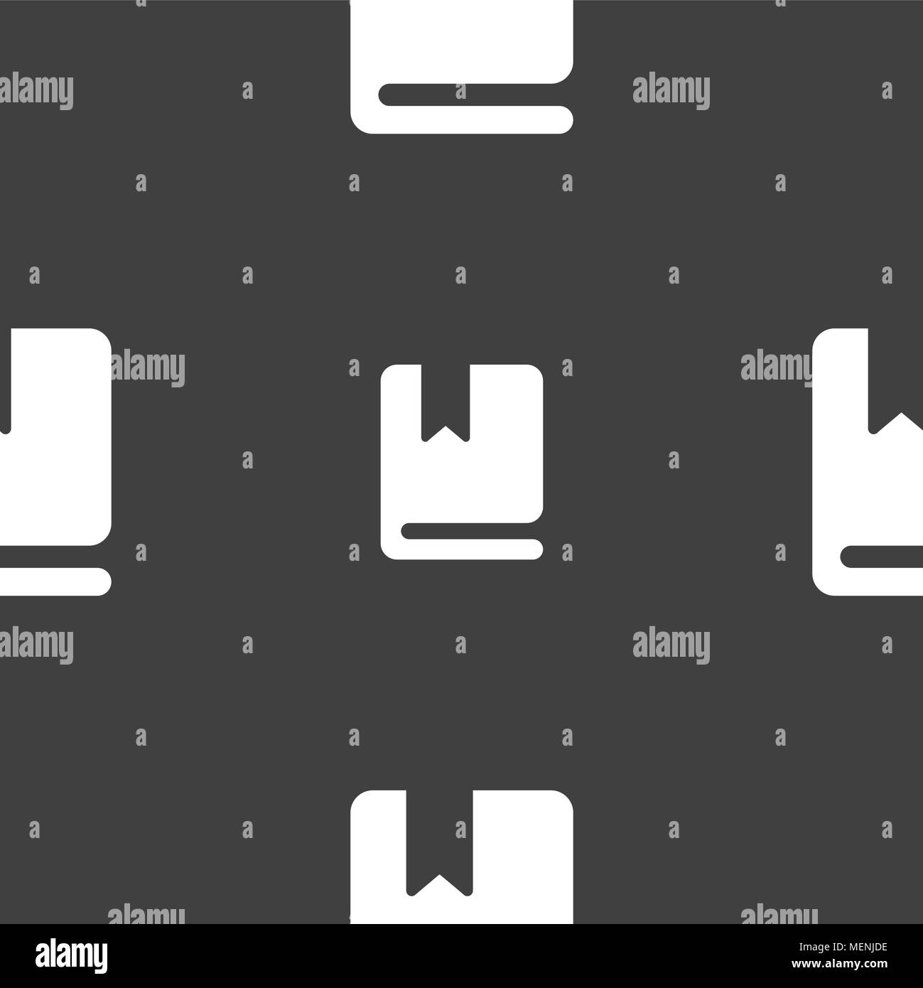 Segnalibro, icona segno. Seamless pattern su uno sfondo grigio. Illustrazione Vettoriale Illustrazione Vettoriale