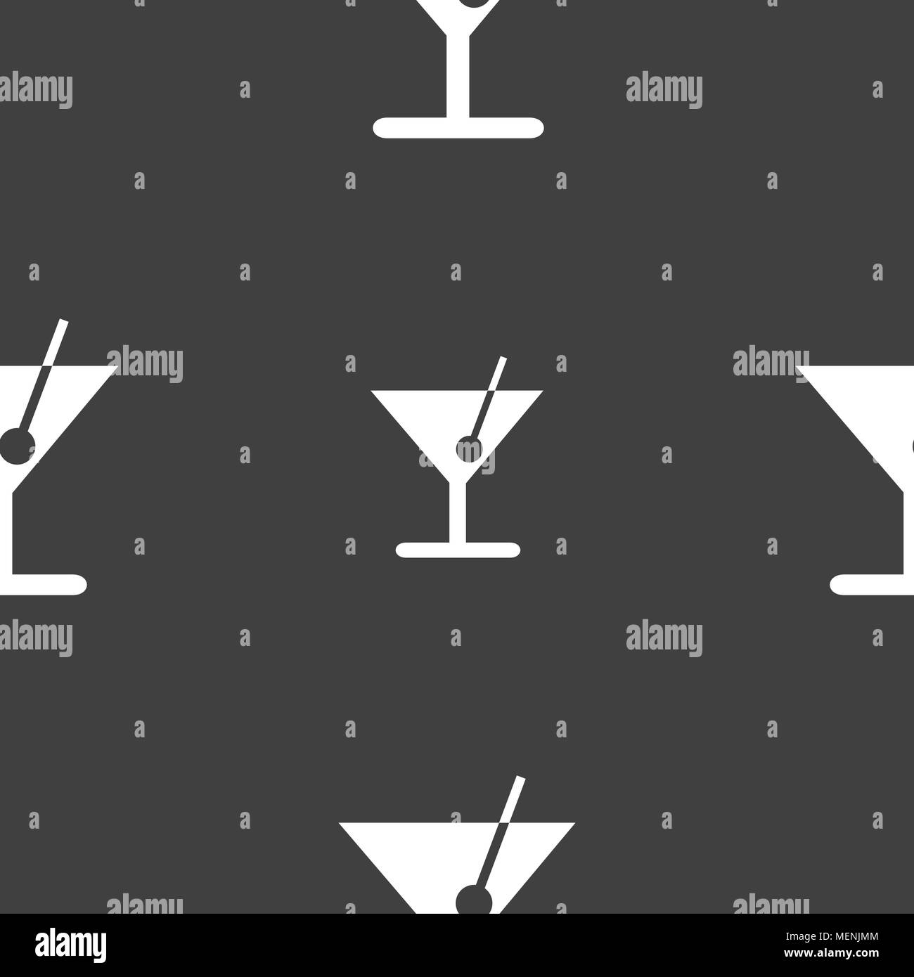 Icona di cocktail di segno. Seamless pattern su uno sfondo grigio. Illustrazione Vettoriale Illustrazione Vettoriale