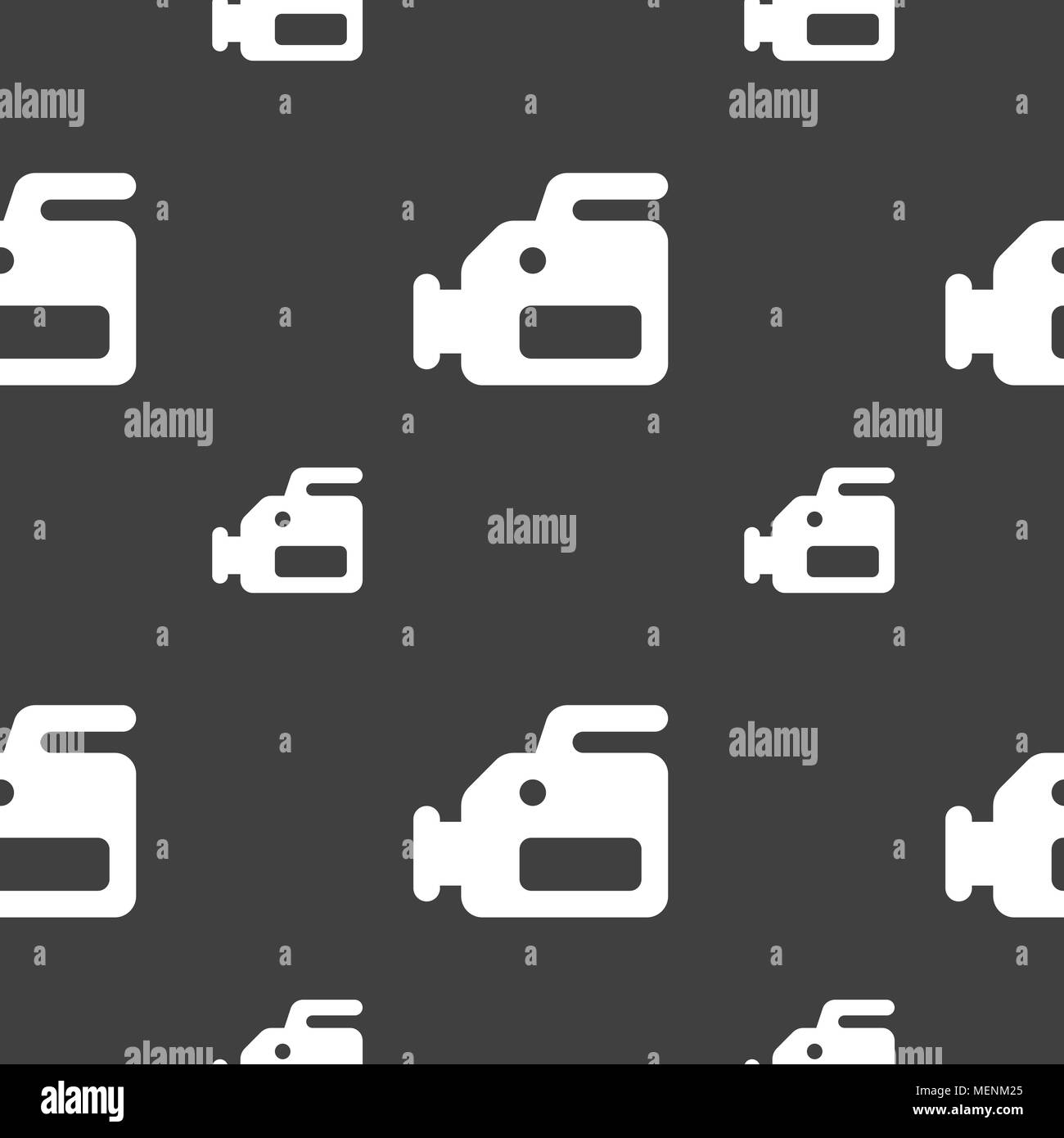 Icona videocamera segno. Seamless pattern su uno sfondo grigio. Illustrazione Vettoriale Illustrazione Vettoriale