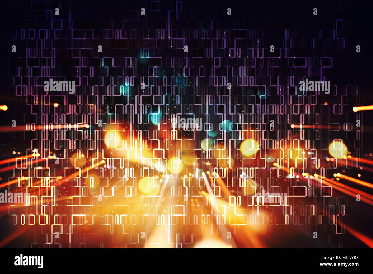 Abstract Glitch Texture su sfondo glitter Foto Stock