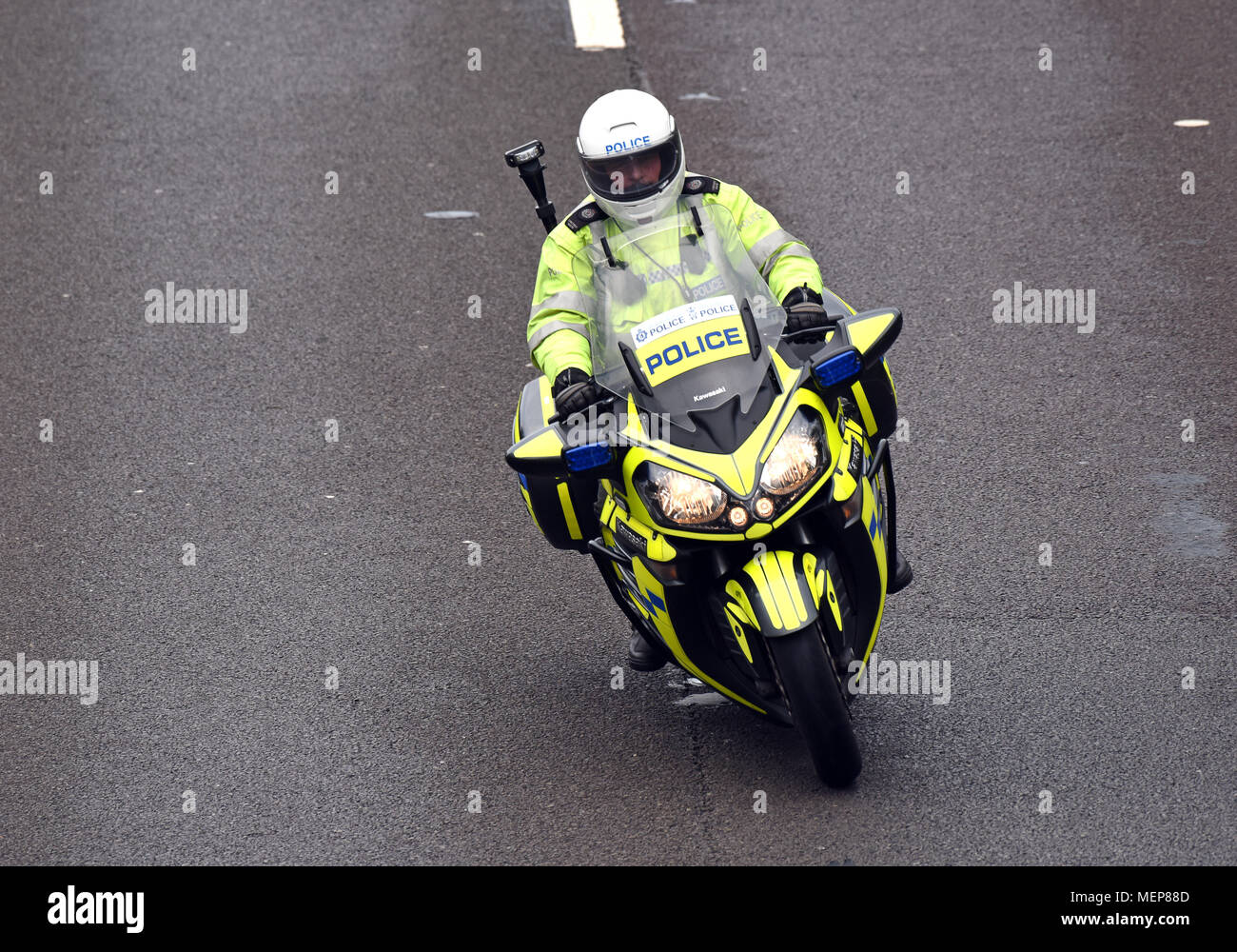 Warwickshire forza di polizia motociclista Foto Stock