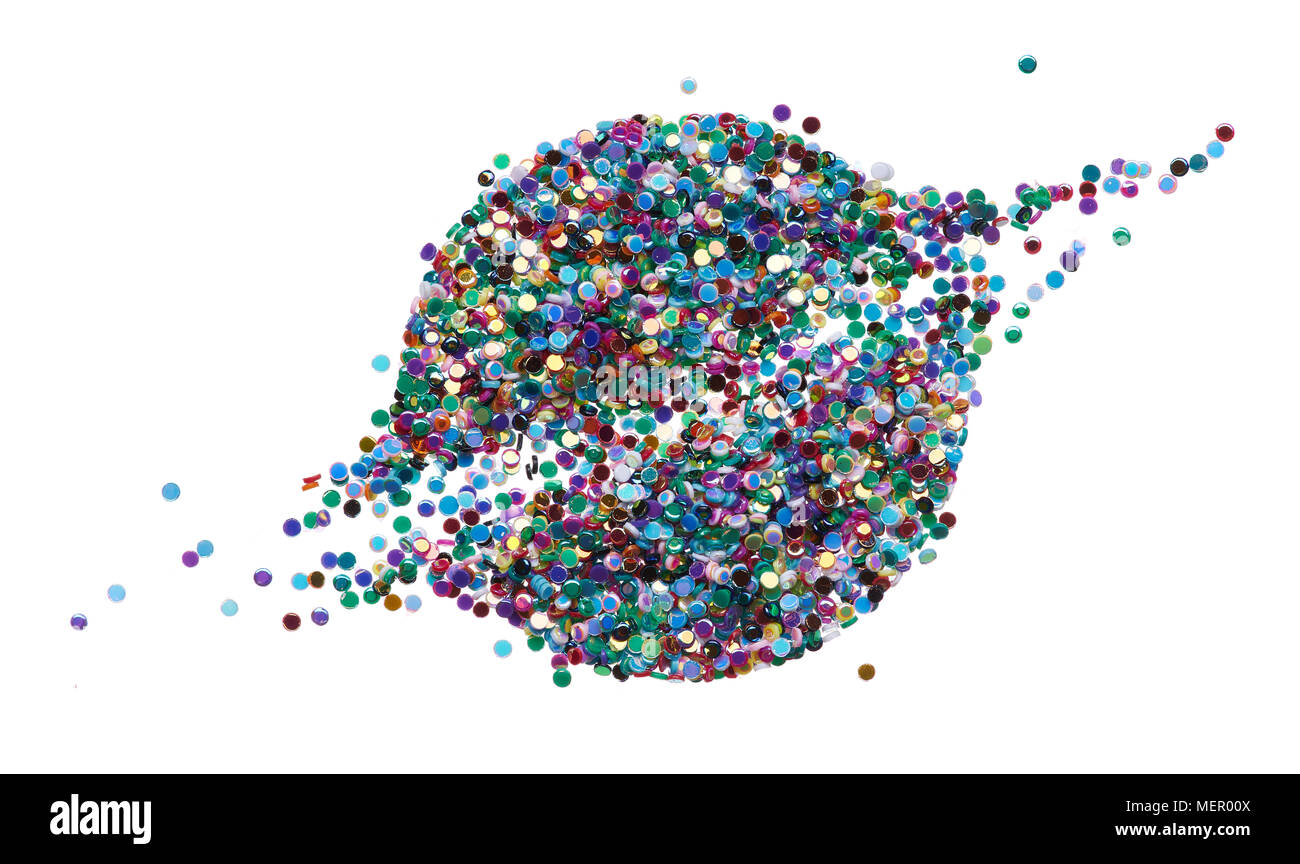 Luminose e sfondo originale di puntini multicolori, in forma di un cerchio Foto Stock