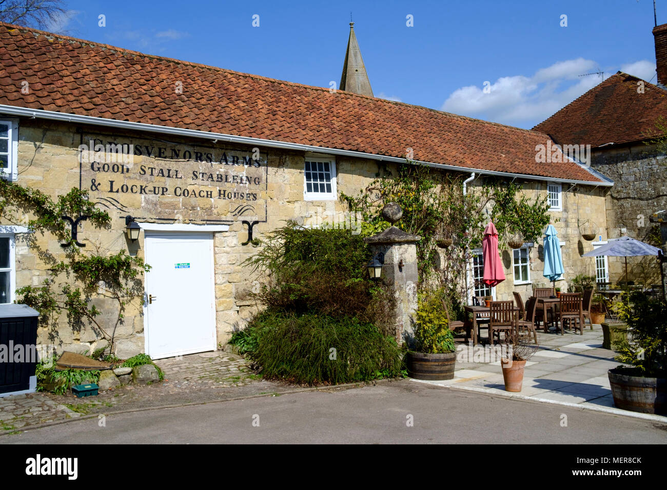 Hindon un piccolo villaggio vicino Warminster Wiltshire, Inghilterra UK l'Angel Inn Foto Stock