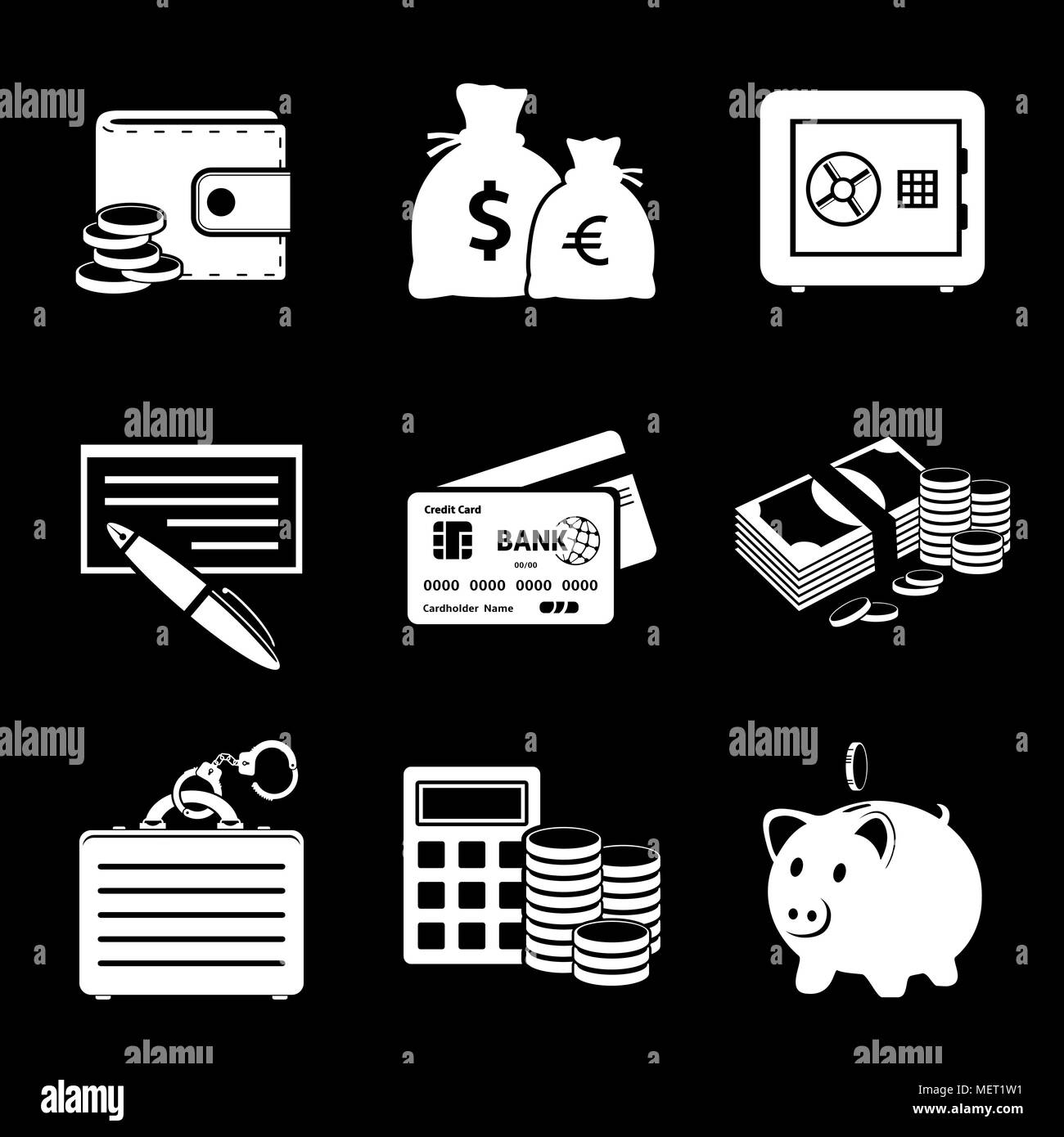 Icone dei soldi Illustrazione Vettoriale