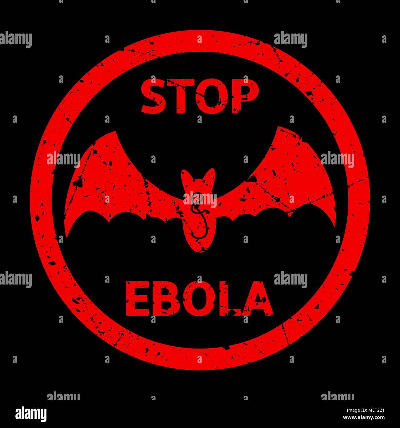 Fermare il virus Ebola segno di avvertimento Illustrazione Vettoriale