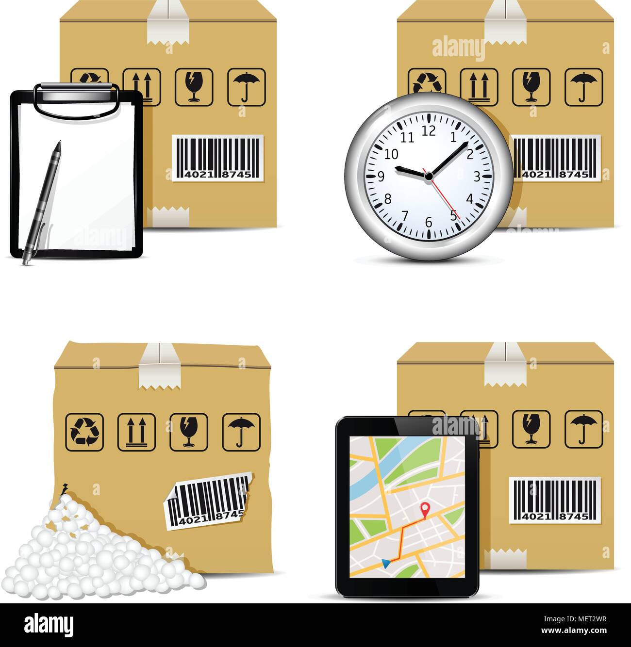 Icone di consegna Illustrazione Vettoriale