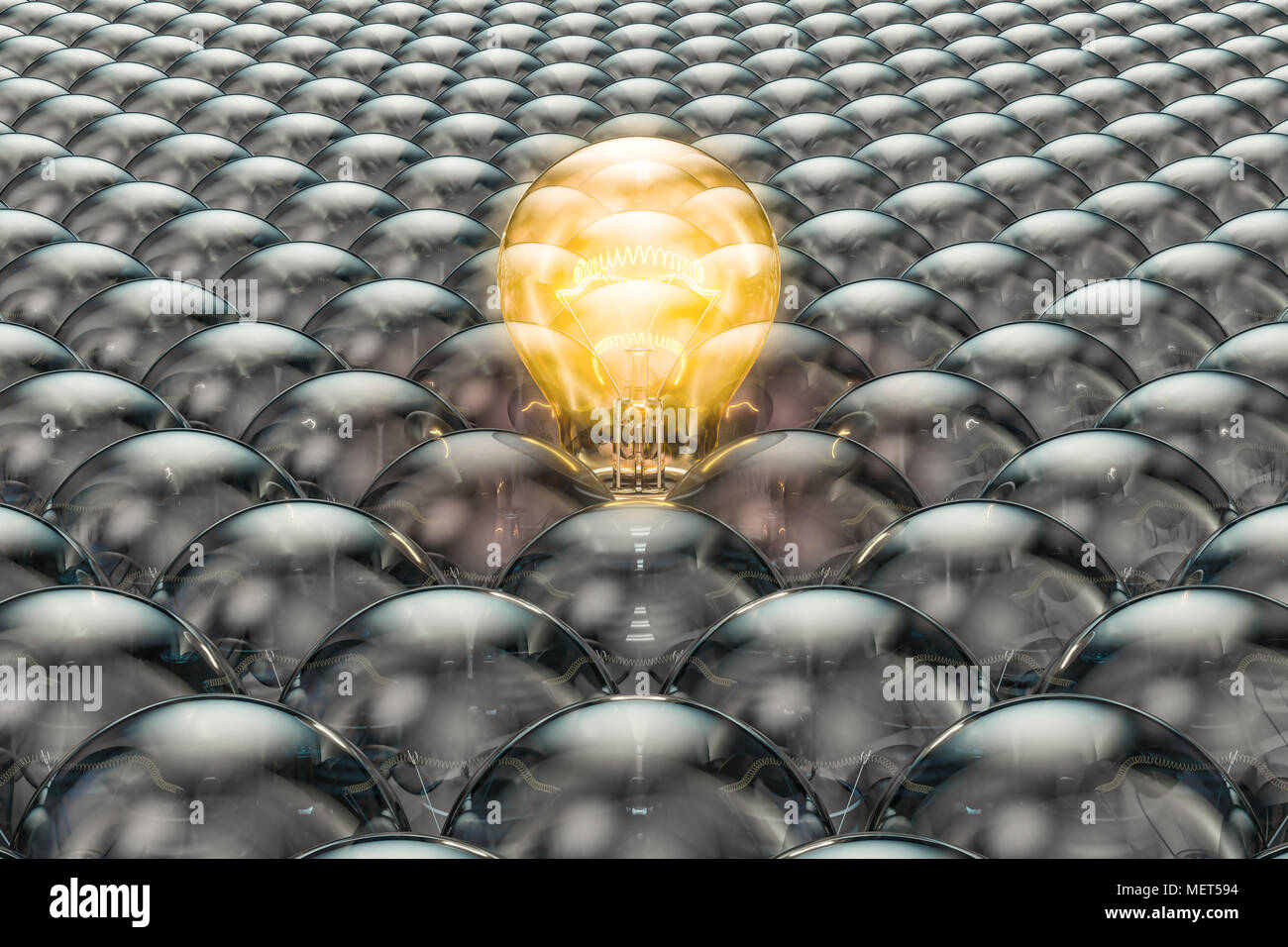 Concetto di leader con lampadine sfondo, rendering 3D Foto Stock Concetto di leader con lampadine sfondo, rendering 3D Foto Stock