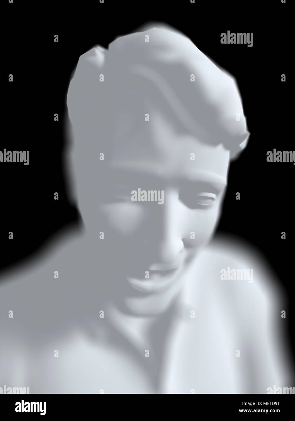 Guardando verso il basso strano imprenditore il corpo superiore Foto Stock