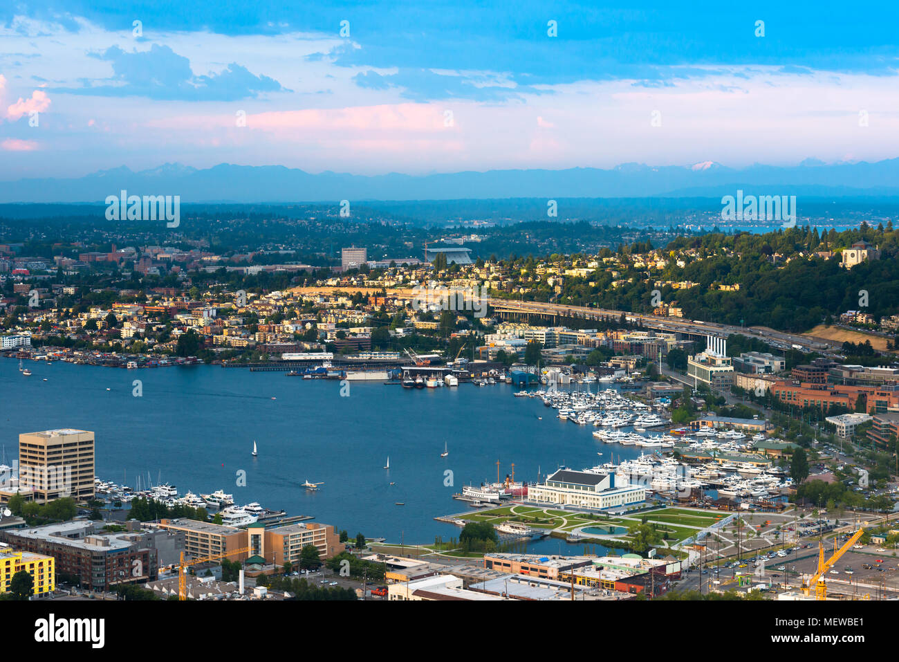 Mal di sud del Lago di unione a Seattle, nello Stato di Washington, USA Foto Stock