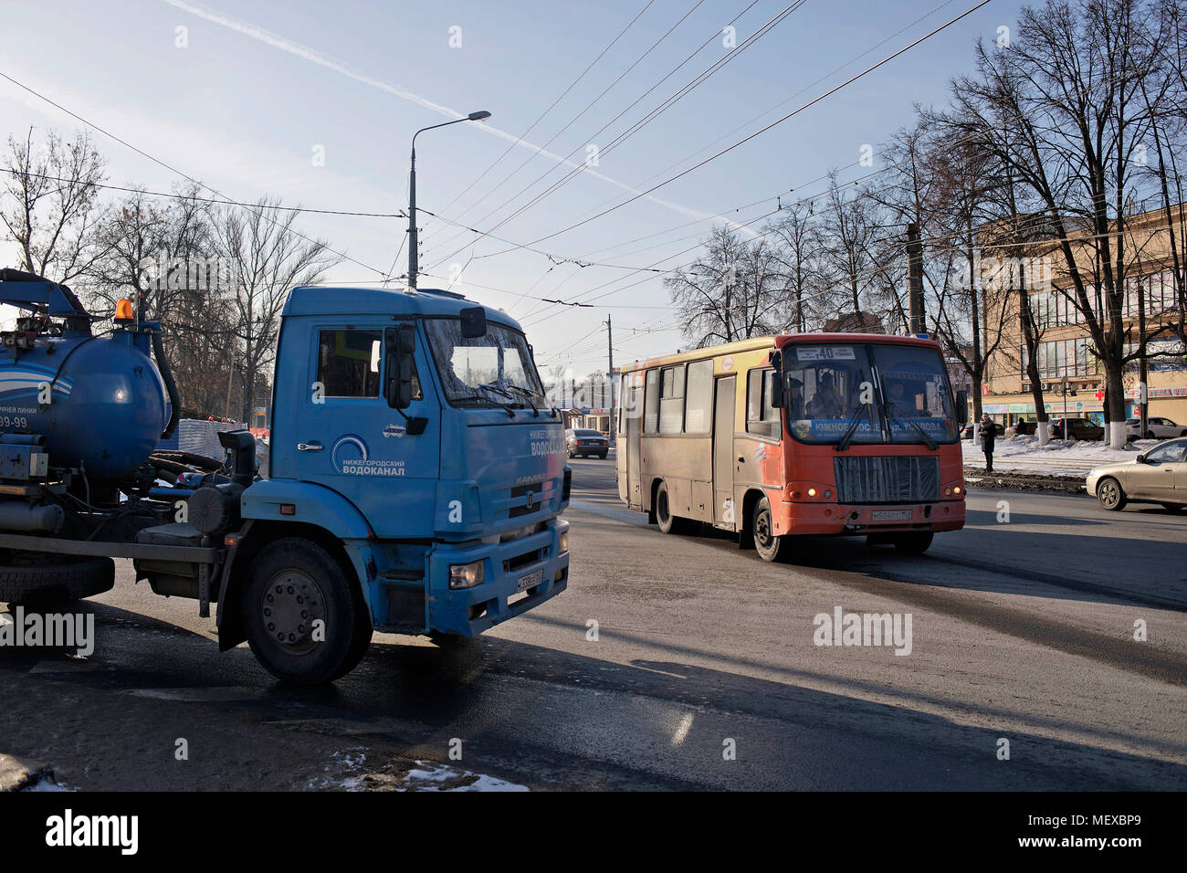 Marshrutka, condividere il taxi, trasporto pubblico, Russia Foto Stock