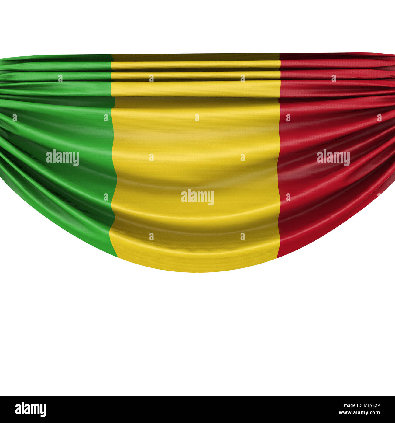 Mali bandiera nazionale Appesi striscioni in tessuto. Il rendering 3D Foto Stock
