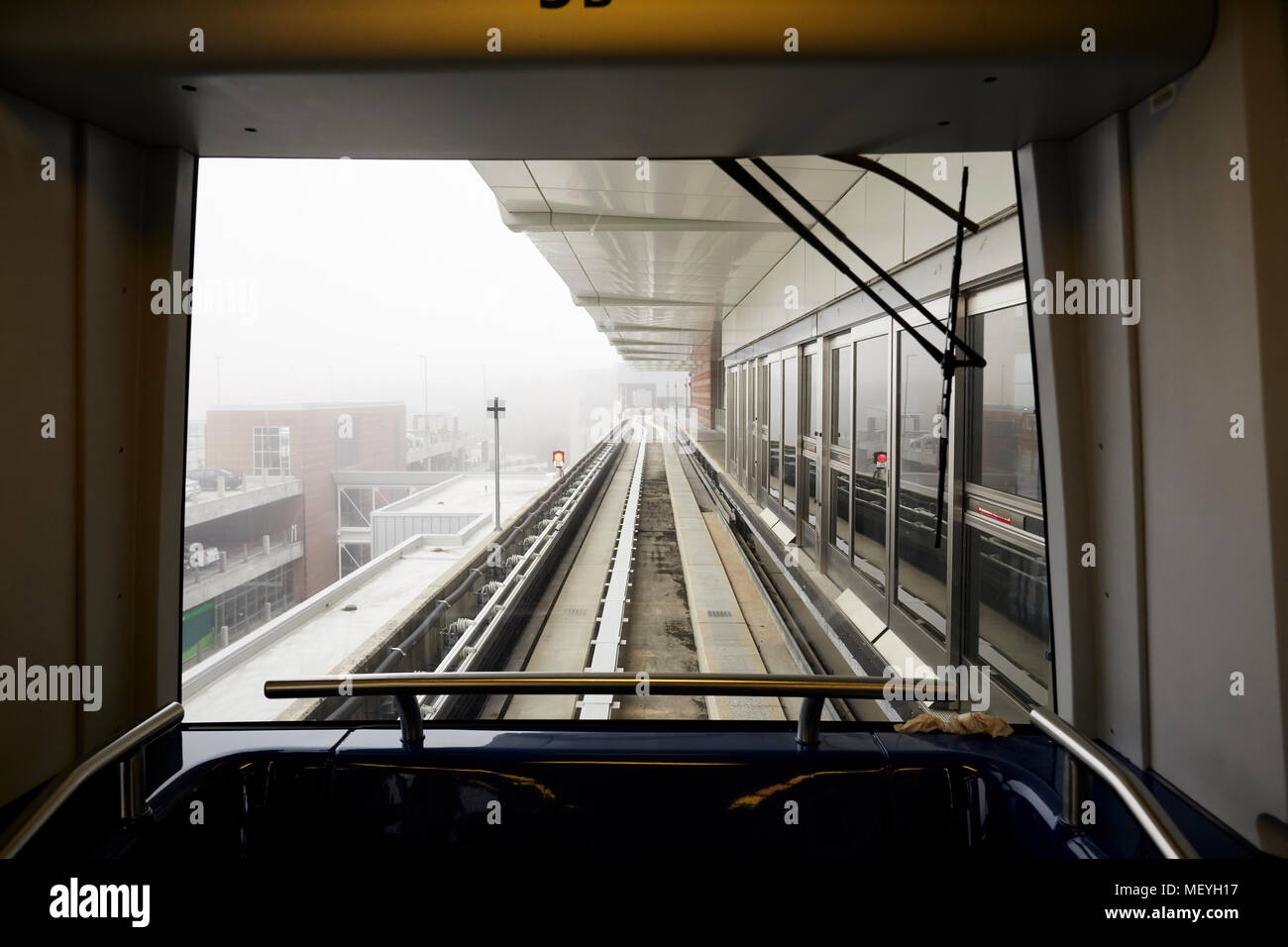 Atlanta capitale della condizione degli Stati Uniti della Georgia, driverless Atlanta MARTA SkyTrain presso l'Aeroporto Internazionale Hartsfield-Jackson Foto Stock