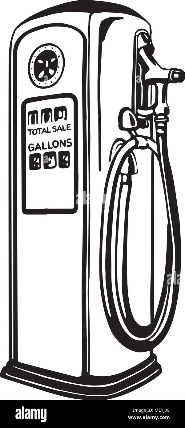 Pompa a gas - retrò illustrazione clipart Illustrazione Vettoriale