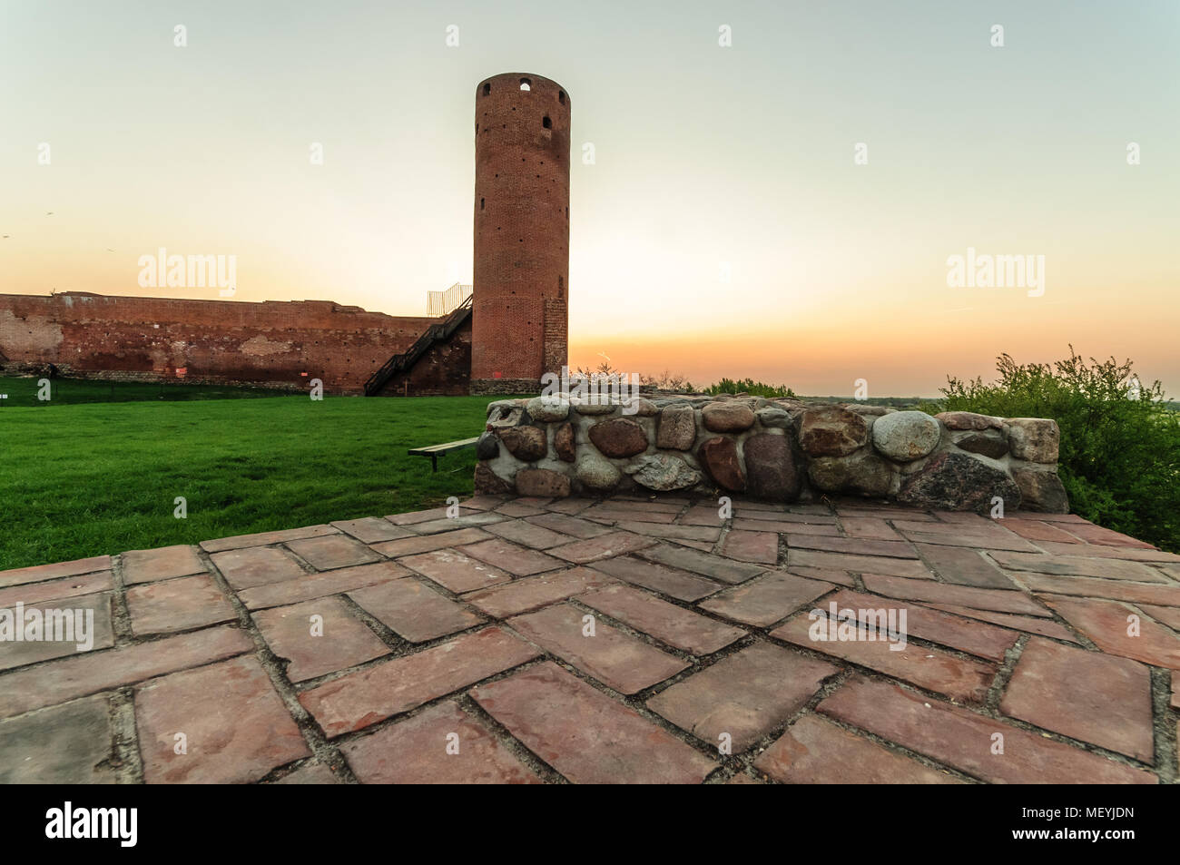 Resti del Duca Mazovian castello in Czersk (Polonia) Foto Stock