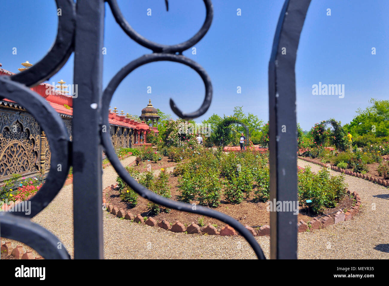 Giardino, Palazzo di oro, New Vrindaban, West Virginia, USA Foto Stock