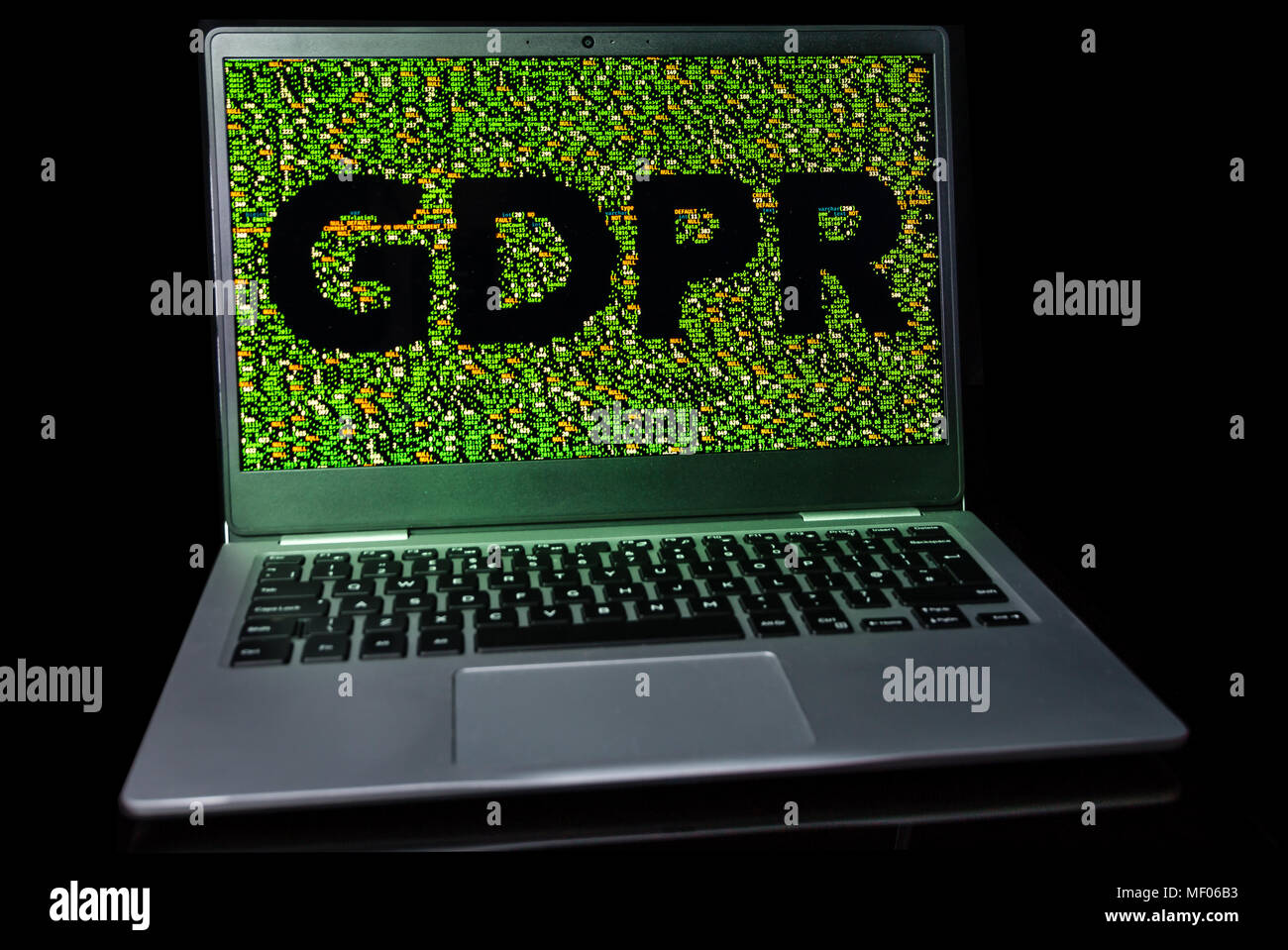 Il PILR il testo indicato nel codice di database su uno schermo di computer portatile. Foto Stock