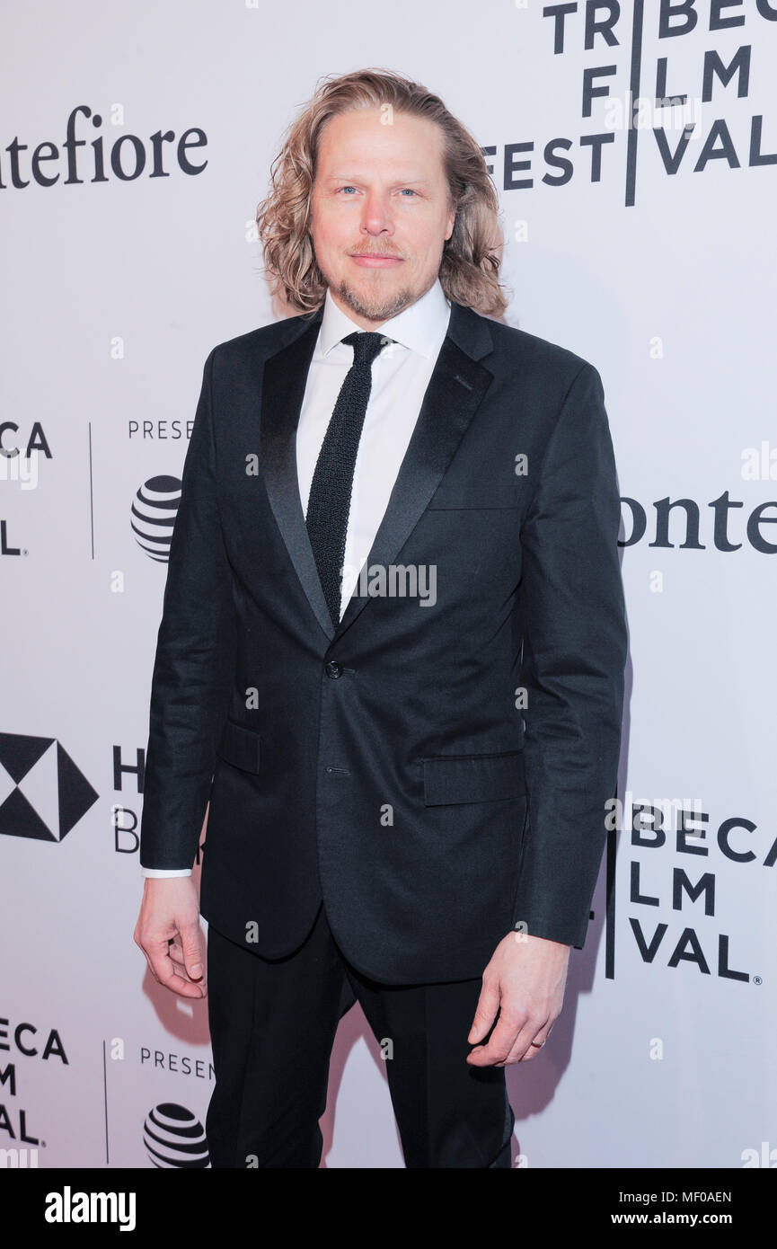 New York, NY - Aprile 19, 2018: Ian Matthews assiste lo screening di Stoccolma durante il Tribeca Film Festival al teatro SVA Foto Stock